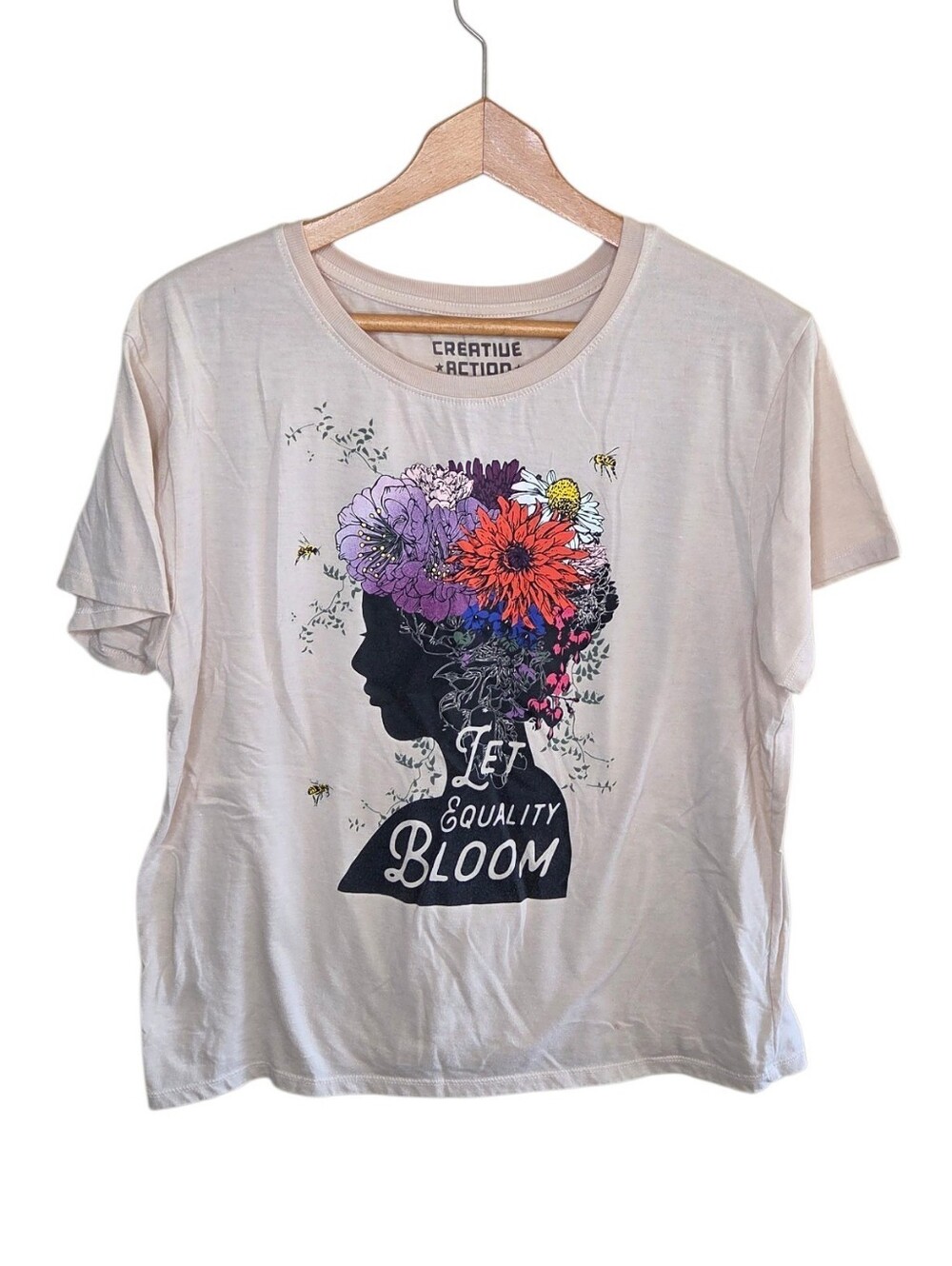 Creative Action Network Let Equality Bloom Silhouette Floral Graphic Tee XXL
